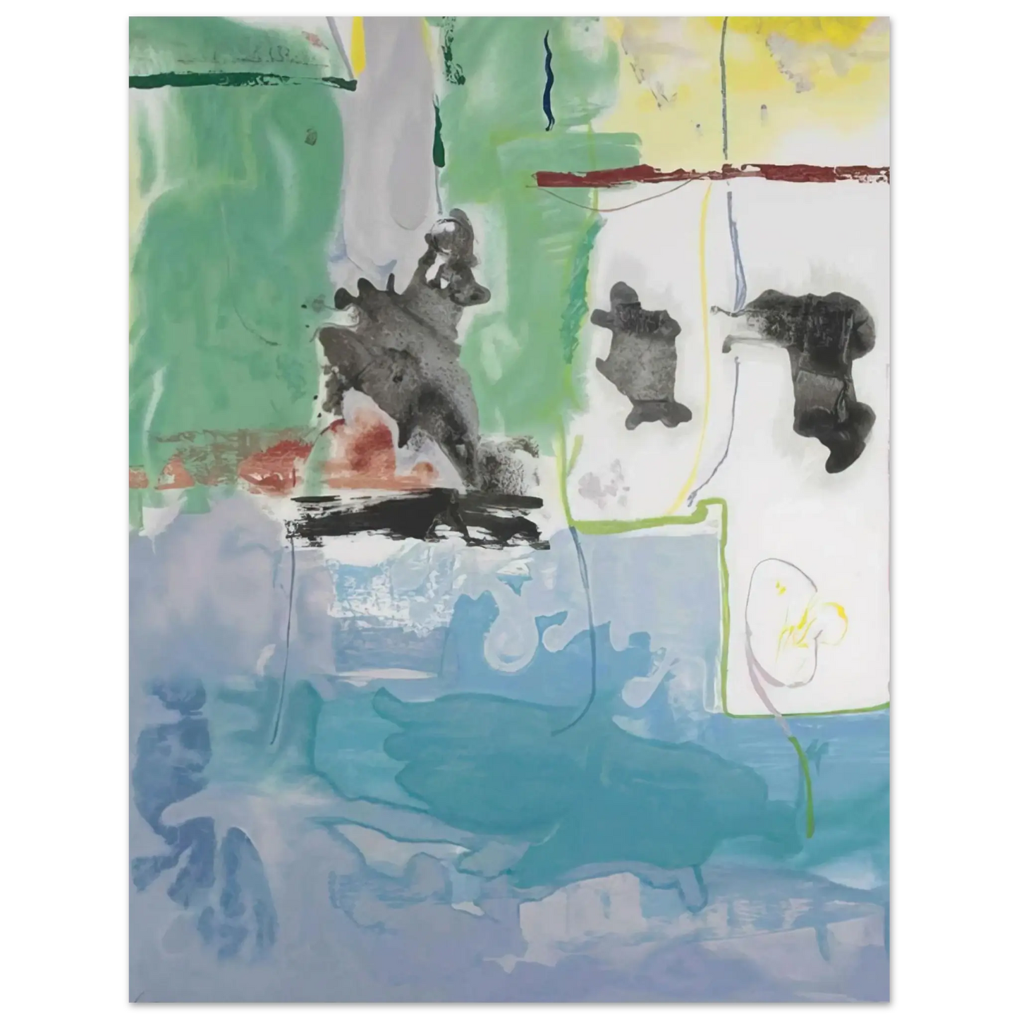 Helen Frankenthaler - West Wind - 1997 Wall art - 45x60 cm / 18x24 Inches - Premium Wooden Framed Poster With Fine Art Paper - Wood frame