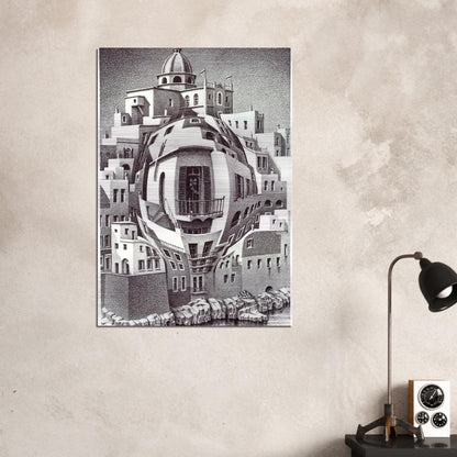 BALCONY - MC Escher Brushed Aluminum Print - 70x100 cm / 28x40 inches | MC Escher Aluminum Print | MC Escher Prints | Maurits Cornelis Escher Prints