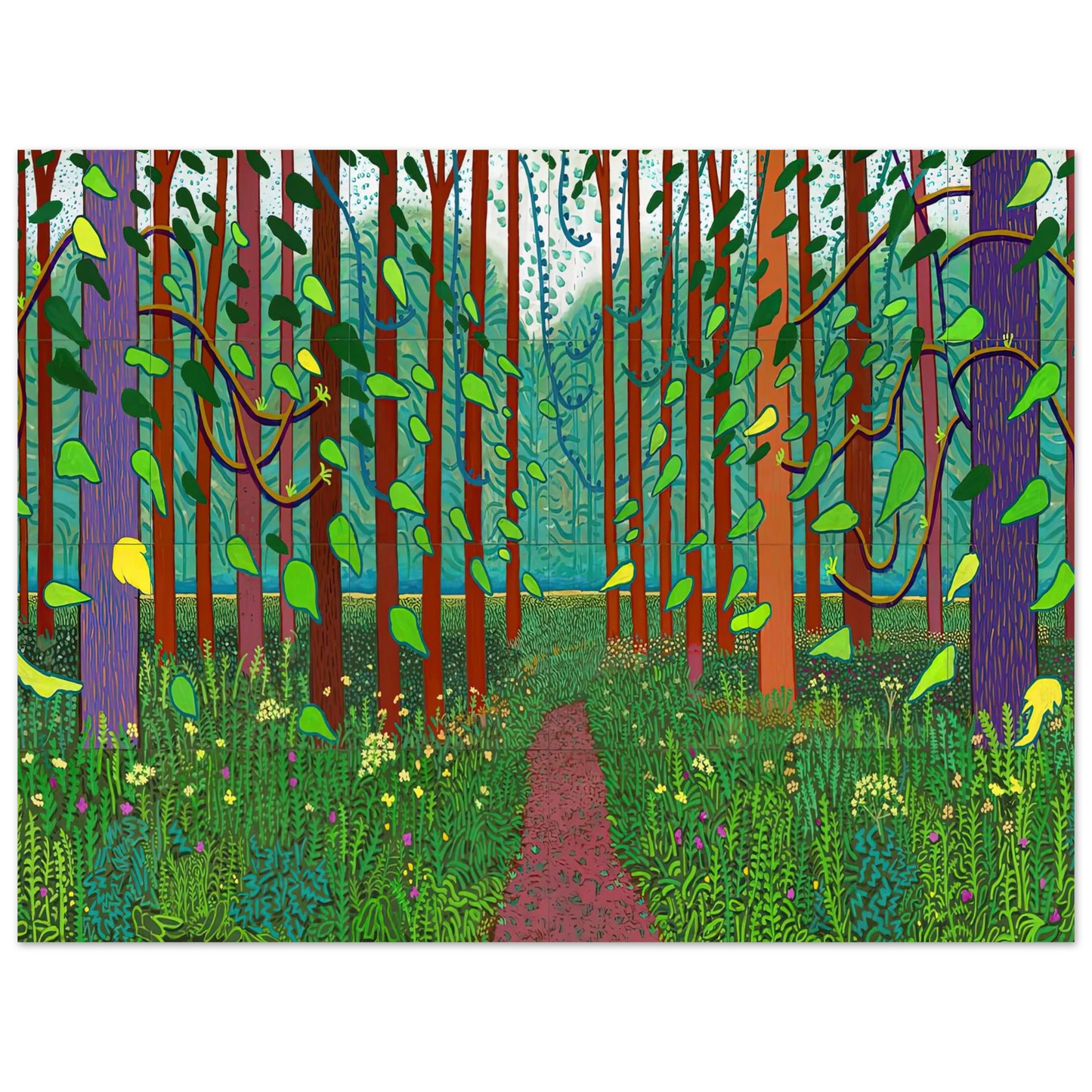 David Hockney - David Hockney Wall art - 28x43  cm / XL (11x17 inches) - Premium Wooden Framed Poster With Fine Art Paper-canvas - Black frame