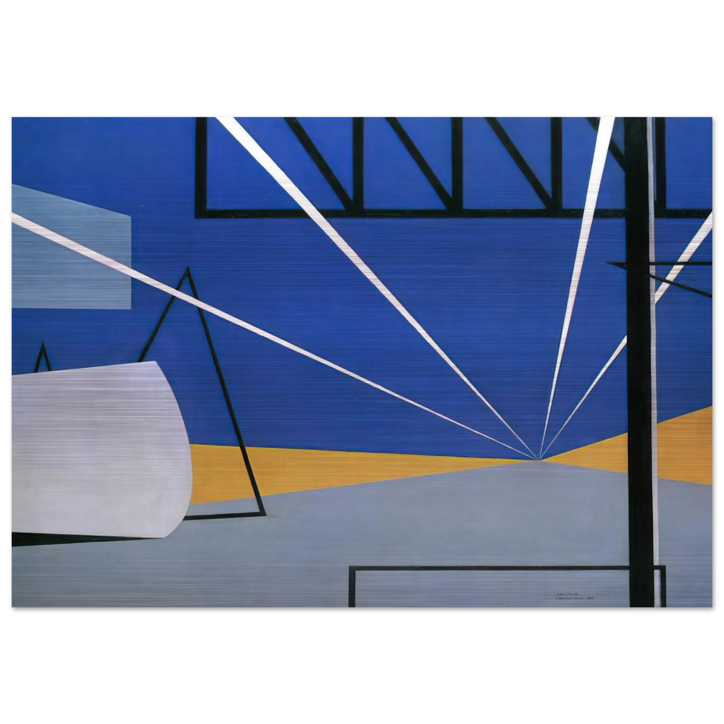 Lights in an Aircraft Plant - 1945 - Ralston Crawford Brushed Aluminum Print - 70x100 cm / 28x40 inches | Ralston Crawford Aluminum Print | Ralston Crawford Prints
