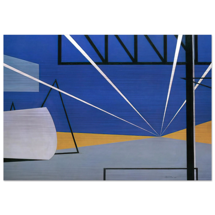 Lights in an Aircraft Plant - 1945 - Ralston Crawford Brushed Aluminum Print - 70x100 cm / 28x40 inches | Ralston Crawford Aluminum Print | Ralston Crawford Prints