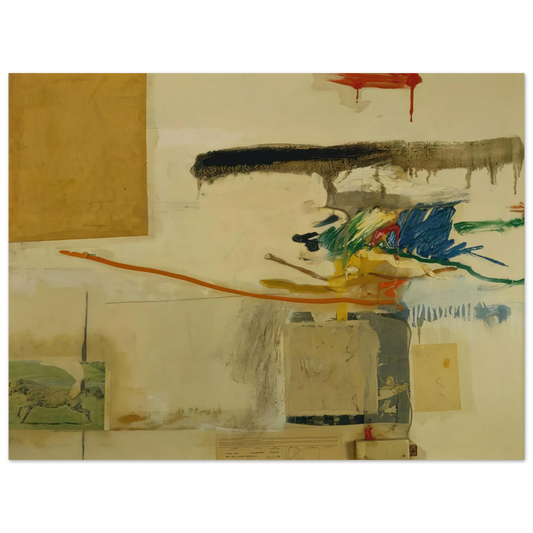 Robert Rauschenberg - UNTITLED FORMERLY TITLED COLLAGE WITH HORSE 1957  75x100 cm / 30x40inches Fine Art Poster