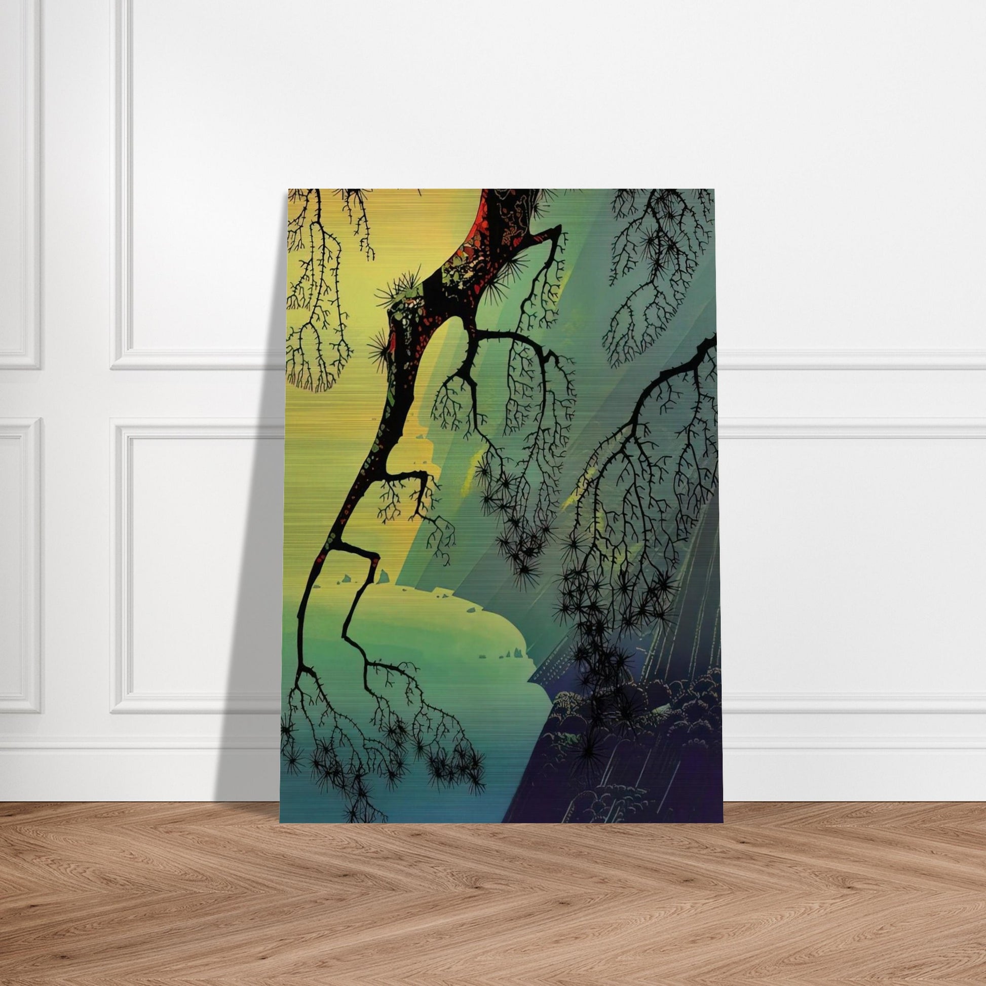 Fog Mist - Eyvind Earle Brushed Aluminum Print - 70x100 cm / 28x40 inches | Eyvind Earle Aluminum Print | Eyvind Earle Prints