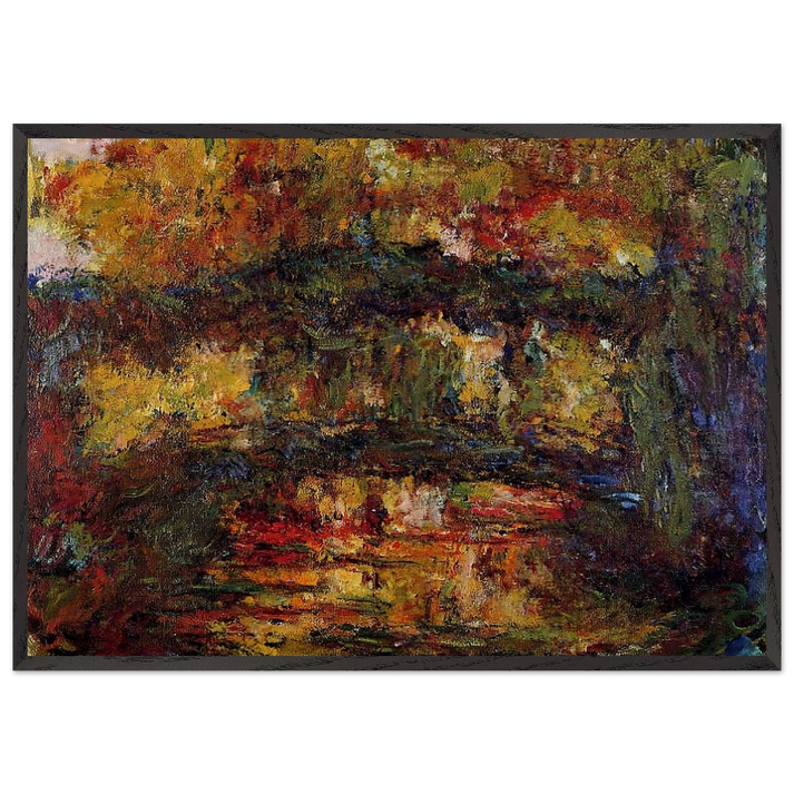 The Japanese Bridge 4 - claude monet 70x100 cm / 28x40 inches Framed Art Print – Black Wooden Frame