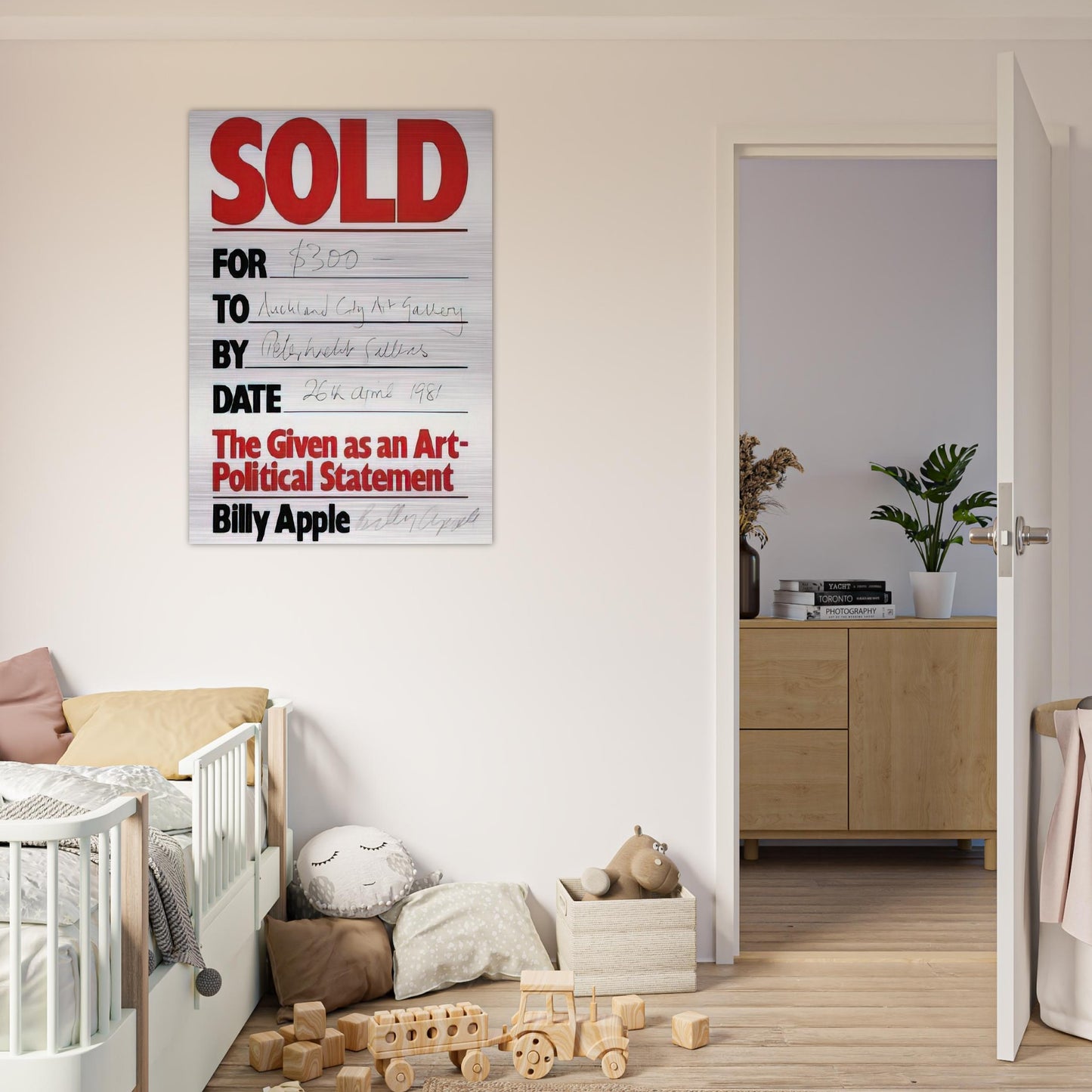 Sold - 1981 - Billy Apple Brushed Aluminum Print - 70x100 cm / 28x40 inches | Billy Apple Aluminum Print | Billy Apple Prints