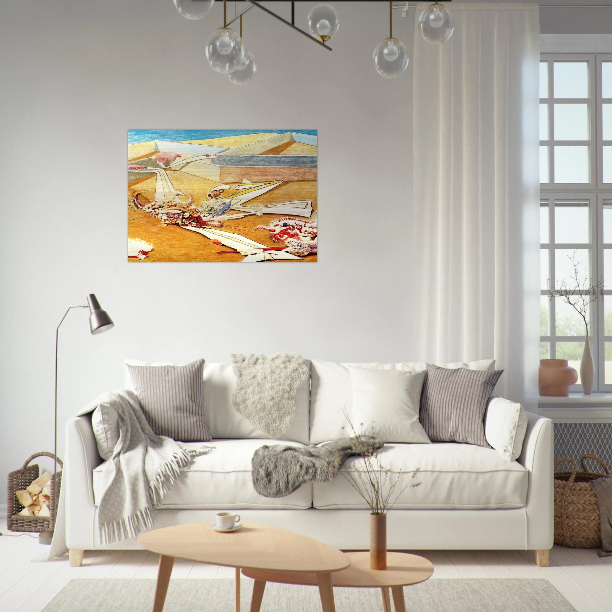 Flying Horse Garden - Max Ernst Brushed Aluminum Print - 70x100 cm / 28x40 inches | Max Ernst Aluminum Print | Max Ernst Prints