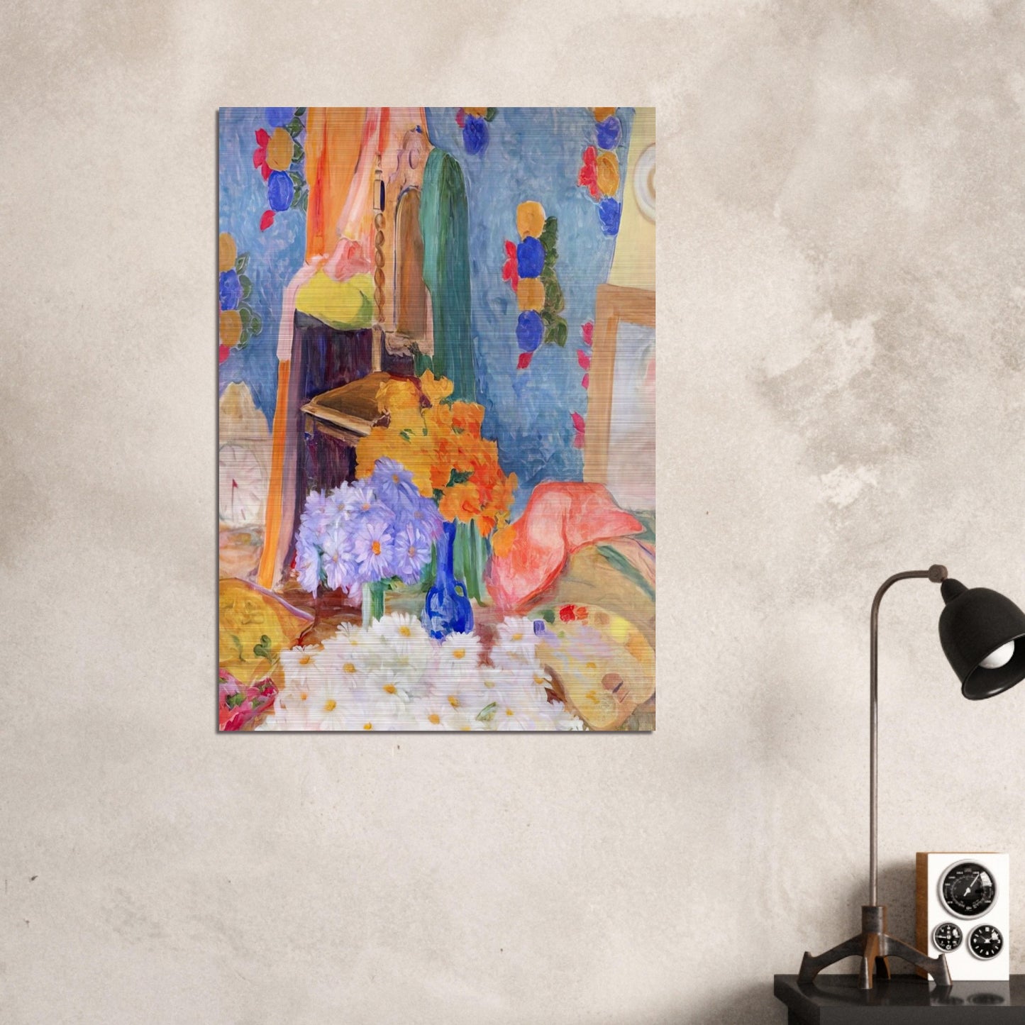 Mario De Andrade's Daisies - Tarsila do Amaral Brushed Aluminum Print - 70x100 cm / 28x40 inches | Tarsila do Amaral Aluminum Print | Tarsila do Amaral Prints