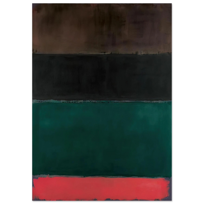 Mark Rothko - Untitled Red-Brown, Black, Green, Red - 1962 Wall Art - 21x29.7 cm / 8x12" - Premium Wooden Framed Poster With Fine Art Paper-canvas - Black frame