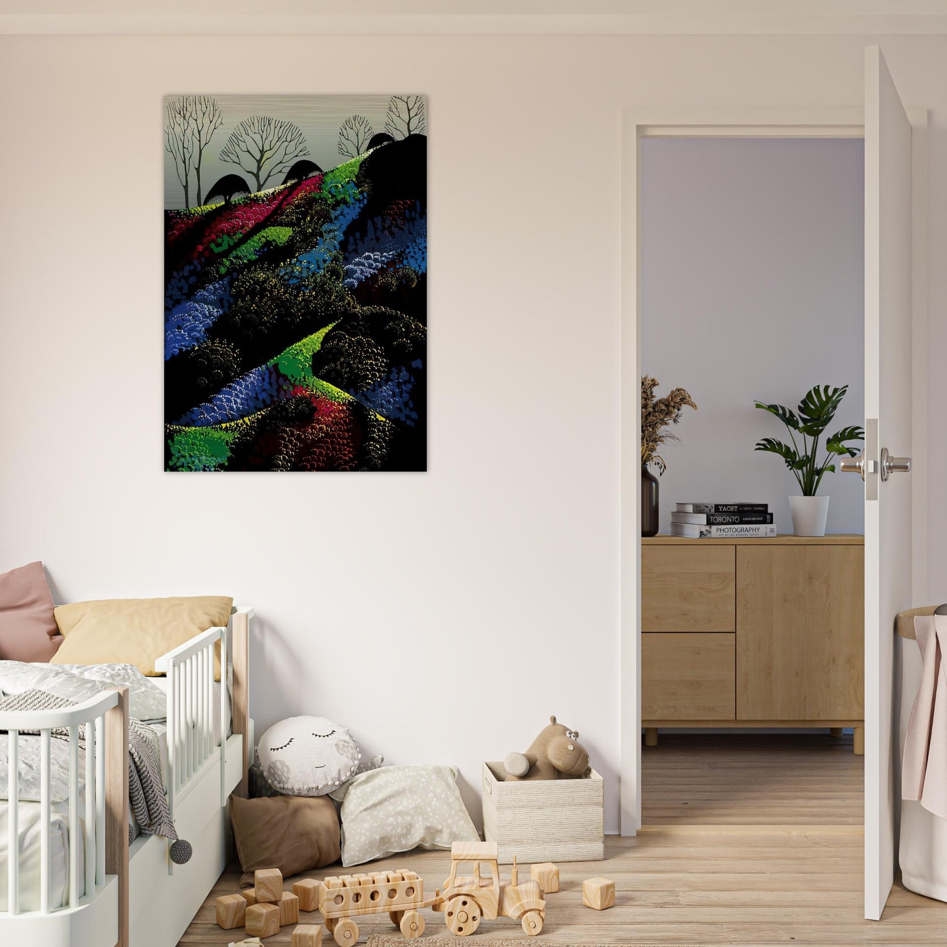 Little Jewels - Eyvind Earle Brushed Aluminum Print - 70x100 cm / 28x40 inches | Eyvind Earle Aluminum Print | Eyvind Earle Prints
