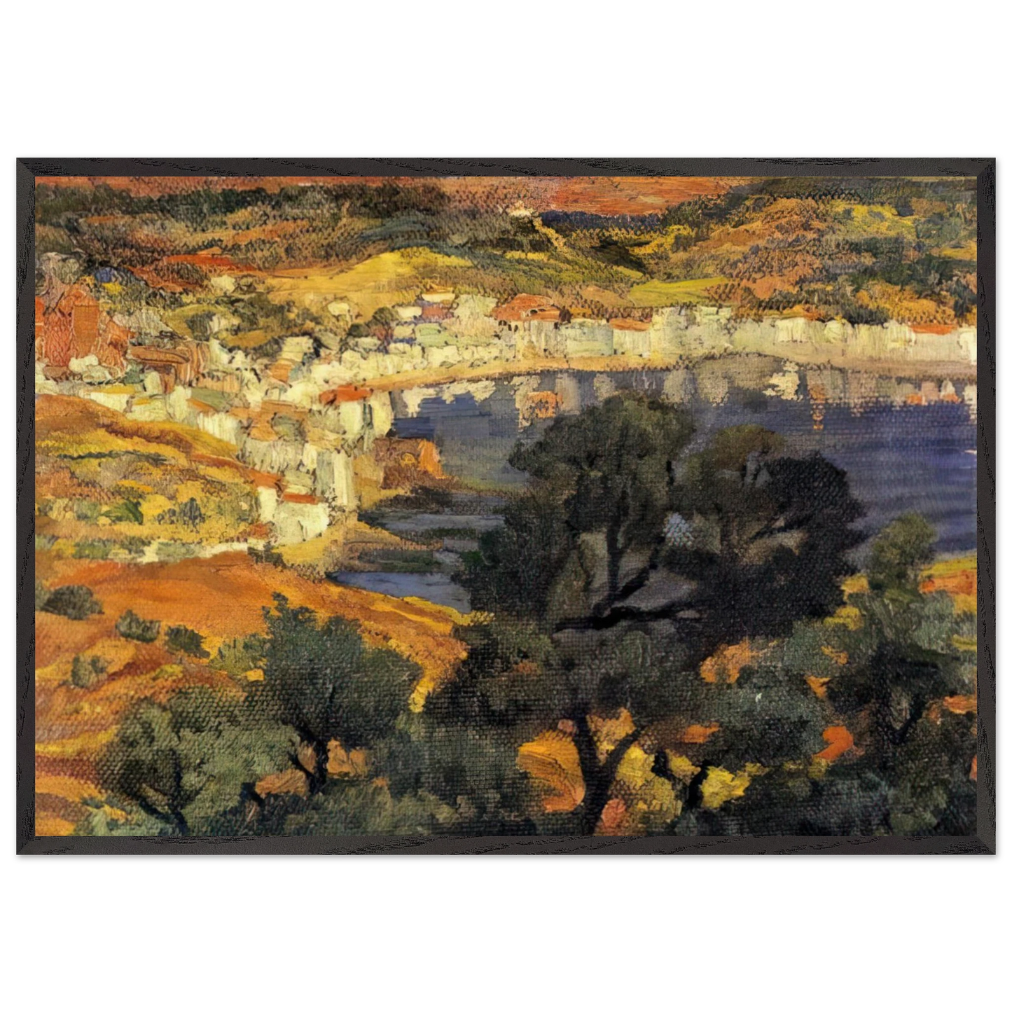 CADAQUES 3 - Salvador Dali 70x100 cm / 28x40 inches Framed Art Print – Black Wooden Frame