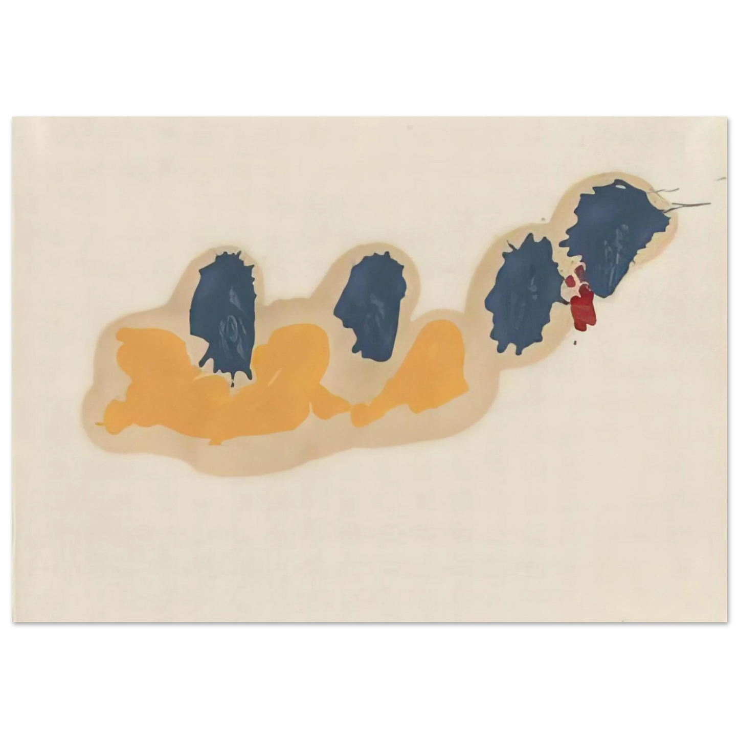 Helen Frankenthaler - April IV - 1960 Wall art - 45x60 cm / 18x24 inches - Premium Wooden Framed Poster With Fine Art Paper-canvas - Black frame