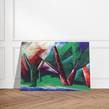 Forest Red-green - 1914 - Natalia Goncharova Brushed Aluminum Print - 70x100 cm / 28x40 inches | Natalia Goncharova Aluminum Print | Natalia Goncharova Prints