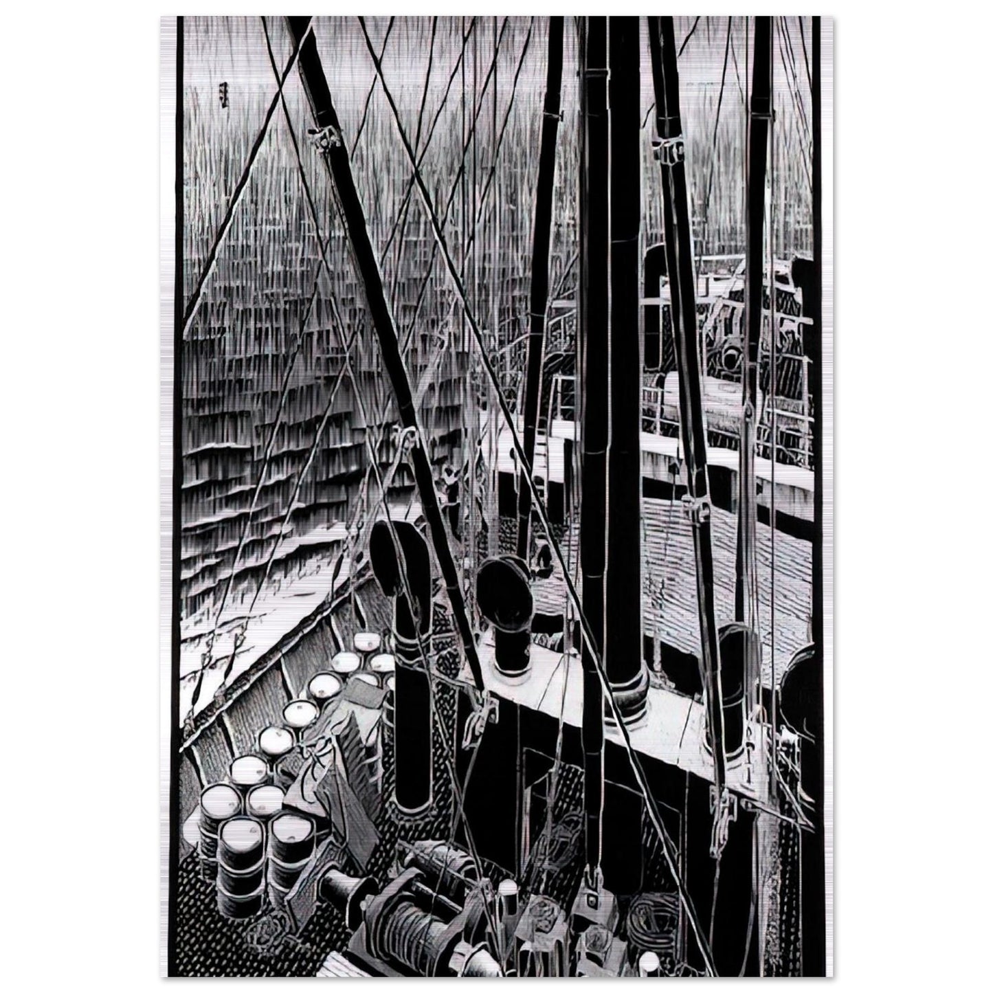 FREIGHTER SEPTEMBER 1936 1936 - MC Escher Brushed Aluminum Print - 70x100 cm / 28x40 inches | MC Escher Aluminum Print | MC Escher Prints | Maurits Cornelis Escher Prints