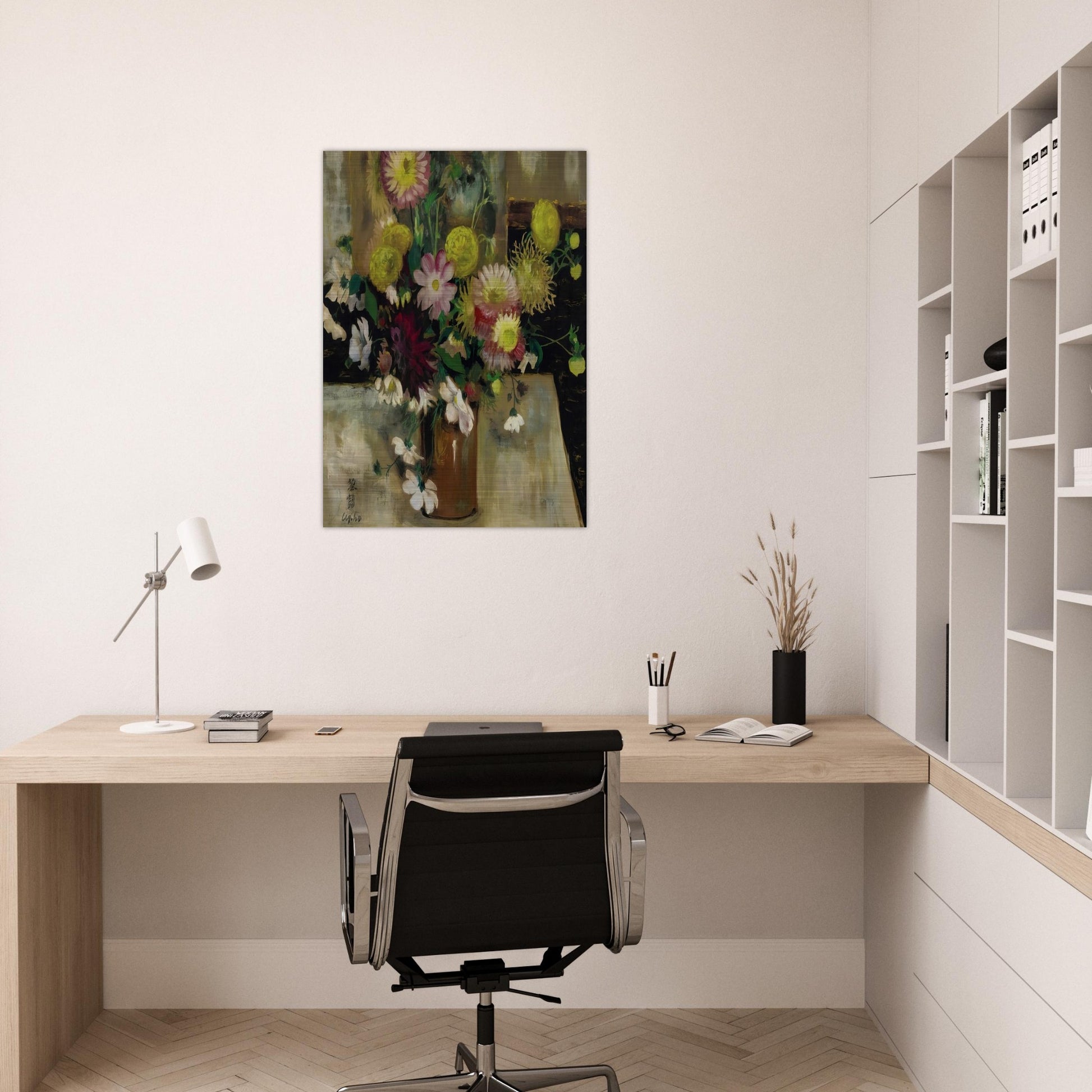 Anemones and Dahlias - Post-Impressionism - Le Pho Brushed Aluminum Print - 70x100 cm / 28x40 inches | Le Pho Aluminum Print | Le Pho Prints