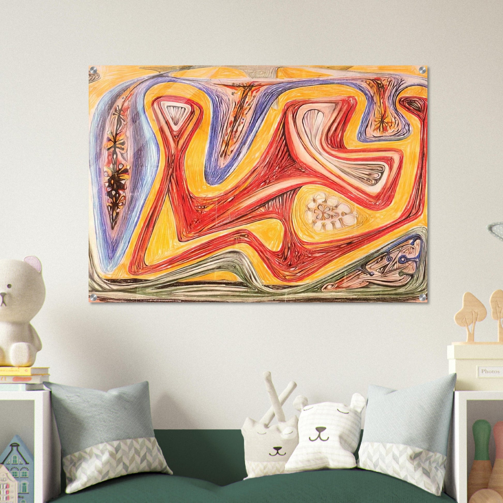 GLANDE FICTION 1938 - Roberto Matta Acrylic Print - 70x100 cm / 28x40″ inches | Roberto Matta Wall Art | Roberto Matta Prints