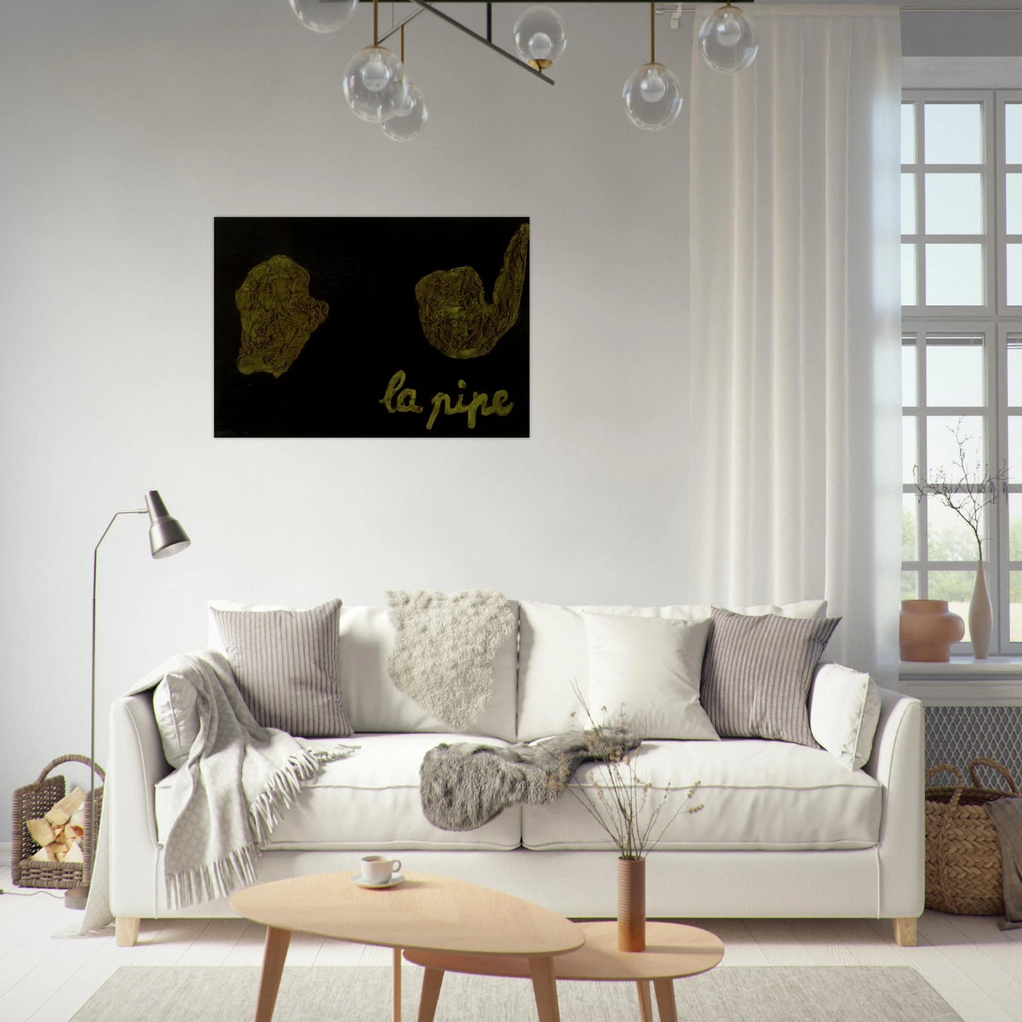 THE PIPE 1927 - Rene Magritte Brushed Aluminum Print - 70x100 cm / 28x40 inches | Rene Magritte Aluminum Print | Rene Magritte Prints
