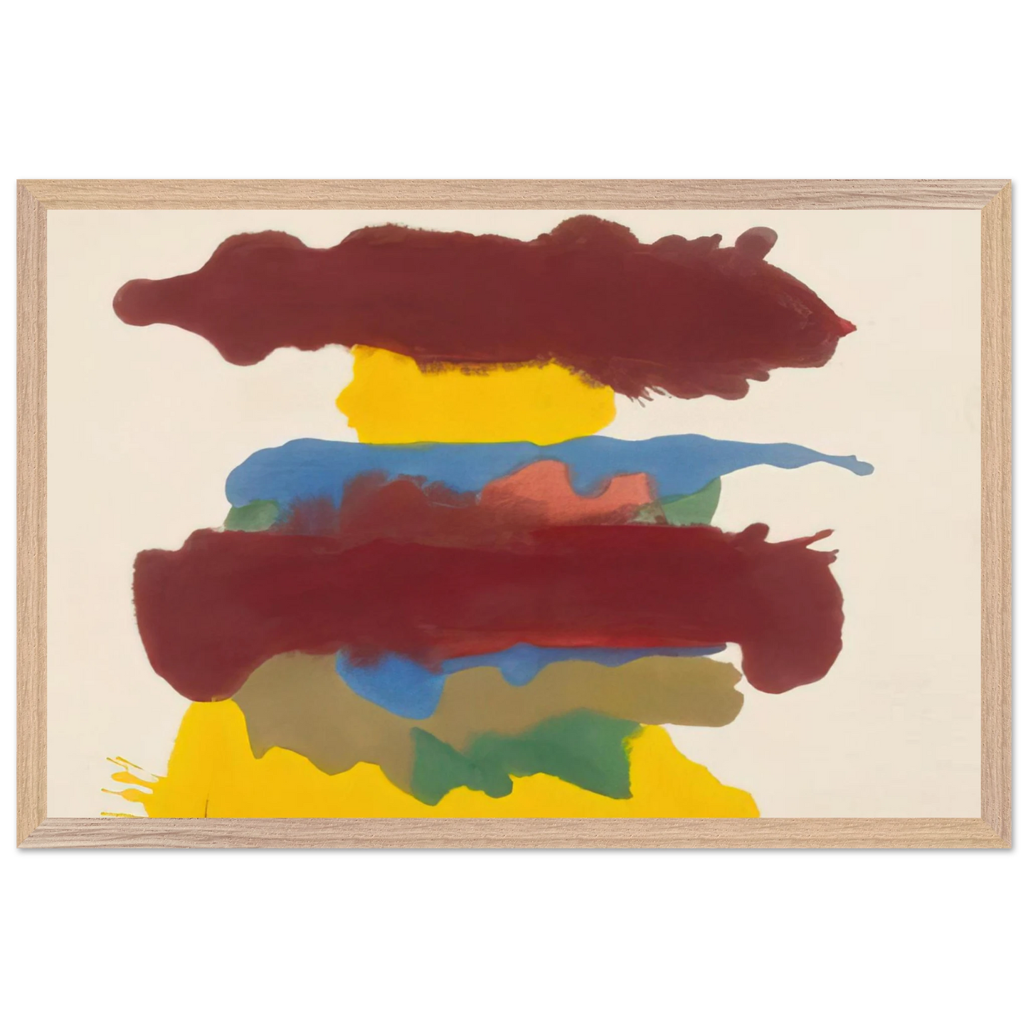Helen Frankenthaler - Weather Change - 1963 Wall art - 21x29.7 cm / 8x12" - Premium Wooden Framed Poster With Fine Art Paper-canvas - Wood frame