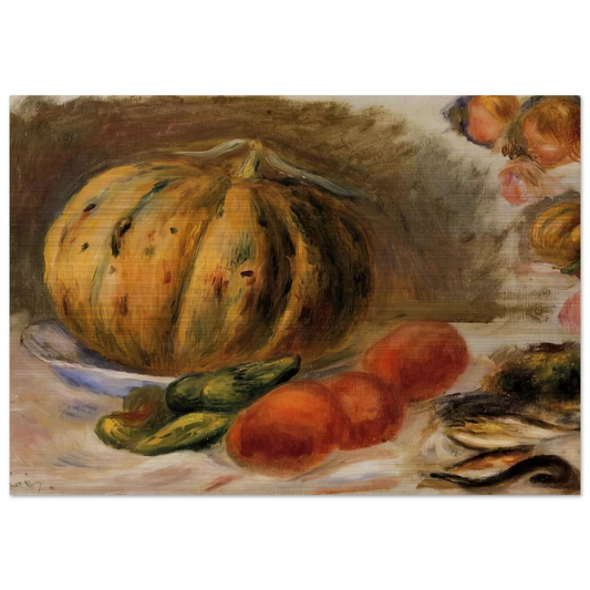 Melon and Tomatos - Pierre-Auguste Renoir Brushed Aluminum Print - 70x100 cm / 28x40 inches | Pierre-Auguste Renoir Aluminum Print | Pierre-Auguste Renoir Prints
