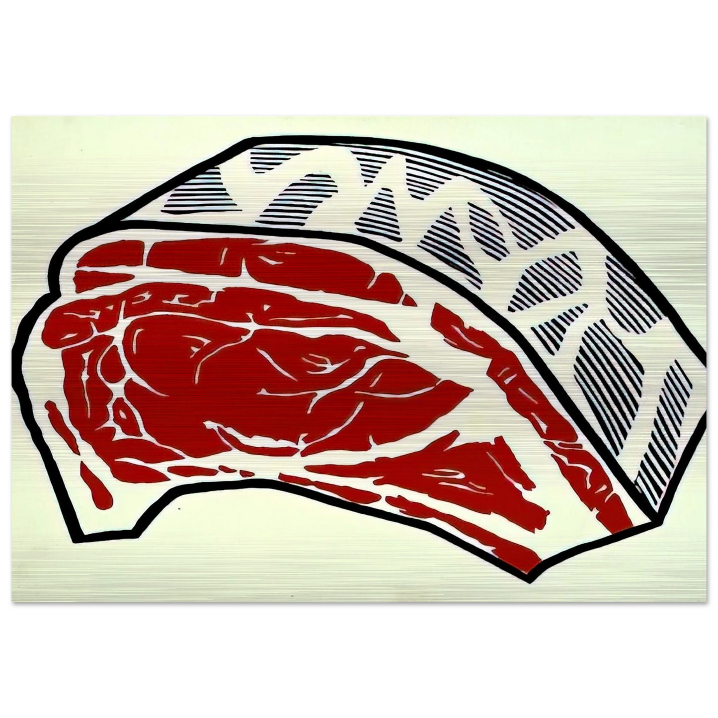 STANDING RIB 1962 - Roy Lichtenstein Brushed Aluminum Print - 70x100 cm / 28x40 inches | Roy Lichtenstein Aluminum Print | Roy Lichtenstein Prints