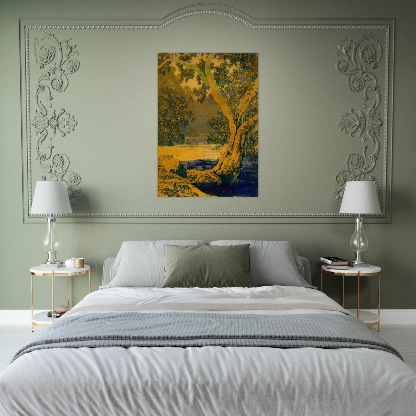 Study for Autumn Brook - Maxfield Parrish Brushed Aluminum Print - 70x100 cm / 28x40 inches | Maxfield Parrish Aluminum Print | Maxfield Parrish Prints