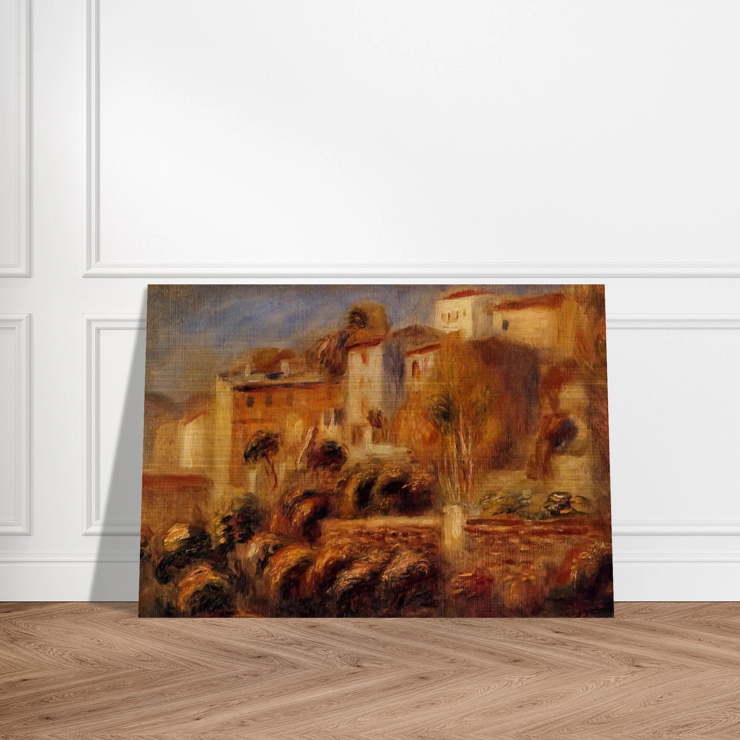 Houses at Cagnes - Pierre-Auguste Renoir Brushed Aluminum Print - 70x100 cm / 28x40 inches | Pierre-Auguste Renoir Aluminum Print | Pierre-Auguste Renoir Prints
