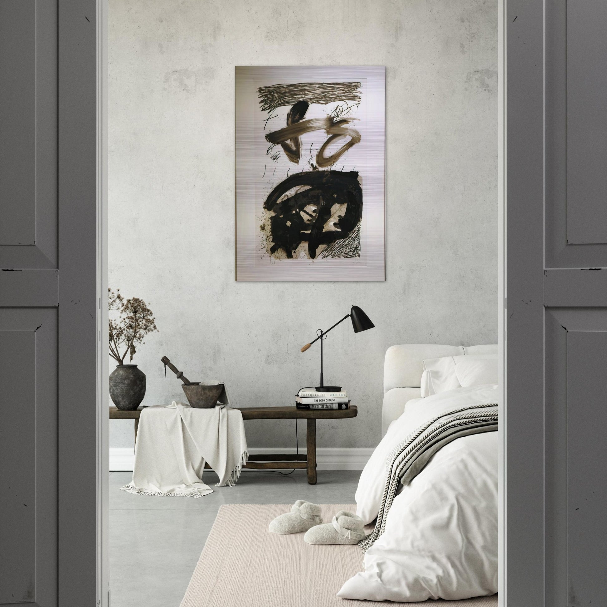 CALLIGRAPHIQUE 1987 - Antoni Tapies Brushed Aluminum Print - 70x100 cm / 28x40 inches | Antoni Tapies Aluminum Print | Antoni Tapies Prints