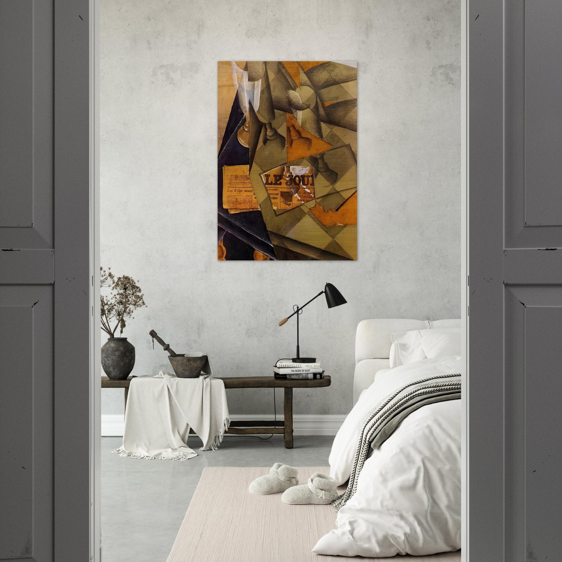 STILL LIFE 1914 - Juan Gris Brushed Aluminum Print - 70x100 cm / 28x40 inches | Juan Gris Aluminum Print | Juan Gris Prints