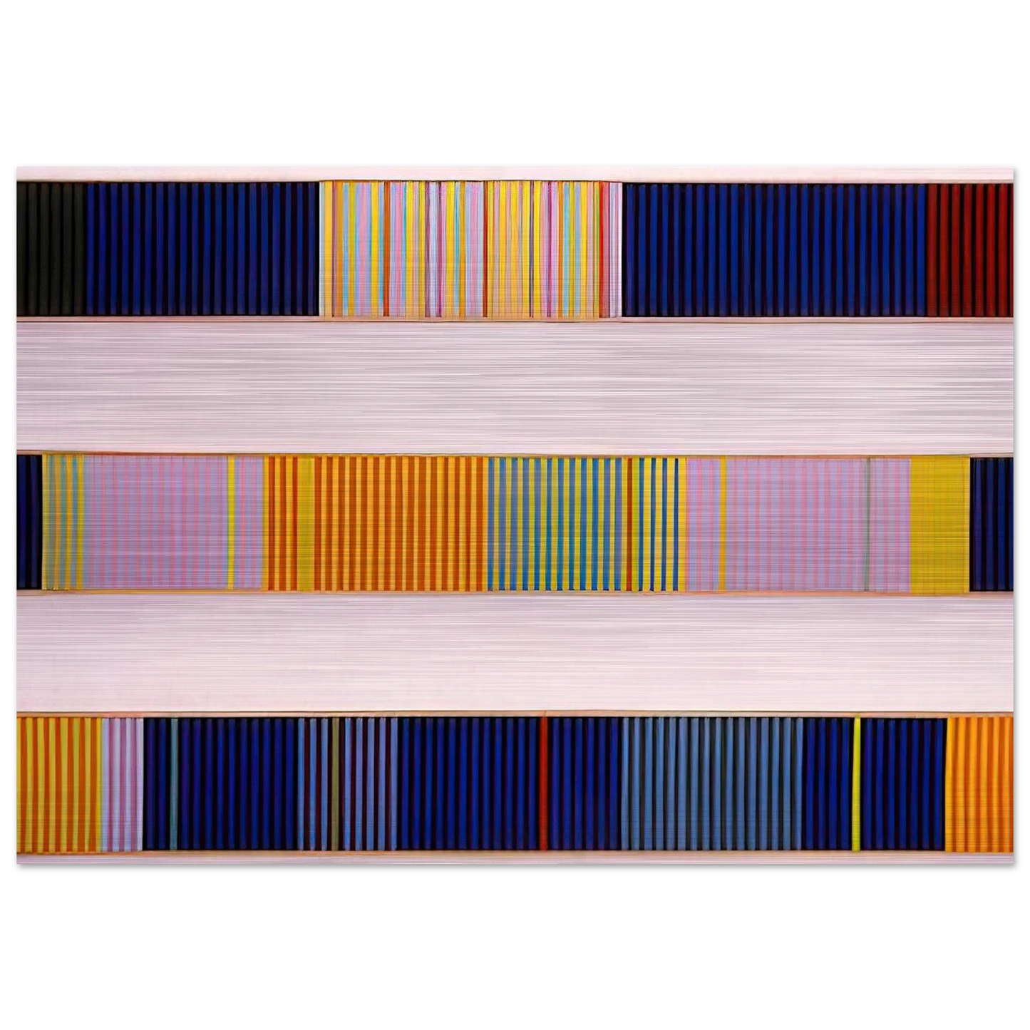 Triple Jump - 1962 - Gene Davis Brushed Aluminum Print - 70x100 cm / 28x40 inches | Gene Davis Aluminum Print | Gene Davis Prints