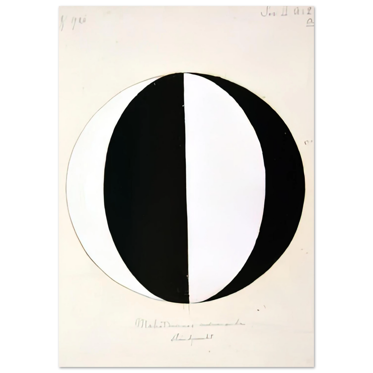 Hilma af Klint - THE MAHATMAS PRESENT STANDING POINT SERIES II NO 2A 1920 Wall art - 45x60 cm / 18x24 inches - Premium Wooden Framed Poster With Fine Art Paper-canvas - Black frame