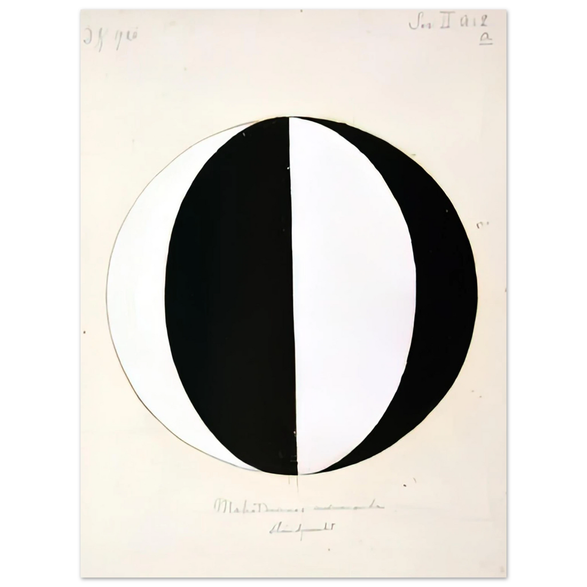 Hilma af Klint - THE MAHATMAS PRESENT STANDING POINT SERIES II NO 2A 1920 Wall art - A1 (59.4 x 84.1  cm) - Premium Wooden Framed Poster With Fine Art Paper-canvas - Wood frame