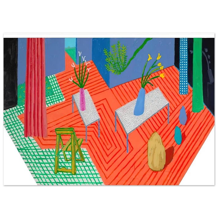 David Hockney - David Hockney Wall art - 15x20 cm / 6x8 inches - Premium Wooden Framed Poster With Fine Art Paper-canvas - Black frame