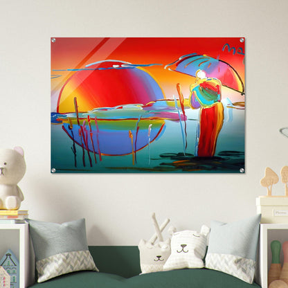 BUDDHA MOON MONK SUNRISE 1999 - Peter Max Acrylic Print - 70x100 cm / 28x40″ inches