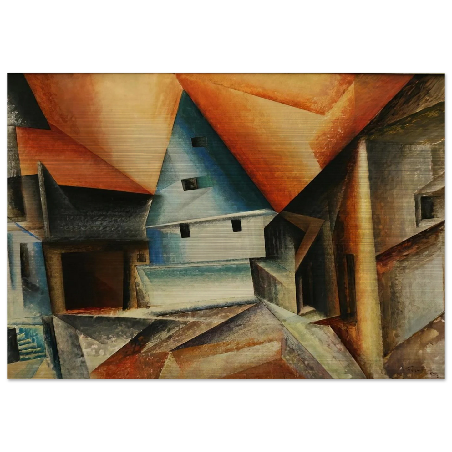 OBERWEIMAR 1921 - Lyonel Feininger Brushed Aluminum Print - 70x100 cm / 28x40 inches | Lyonel Feininger Aluminum Print | Lyonel Feininger Prints