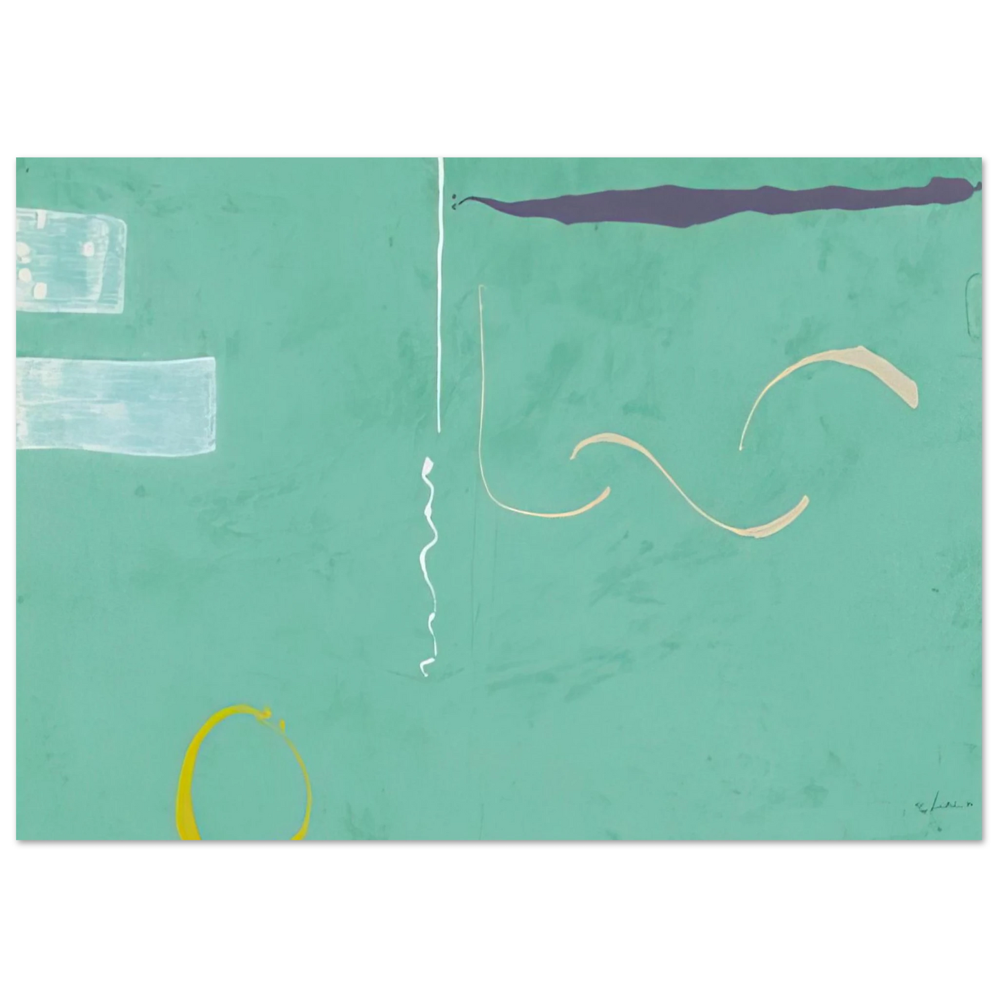 Helen Frankenthaler - Tahiti - 1989 Wall art - 20x25 cm / 8x10 inches - Premium Wooden Framed Poster With Fine Art Paper-canvas - Wood frame