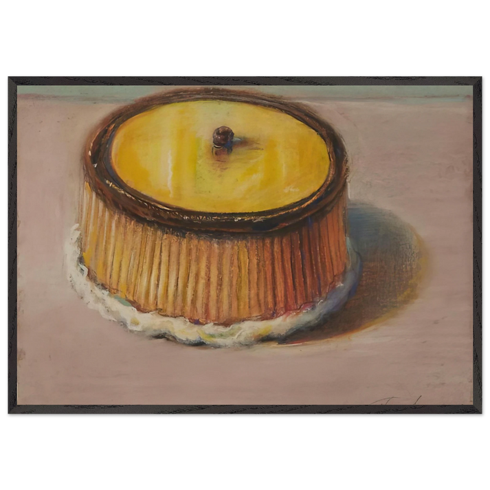 Lemon Cake - 1997 - Wayne Thiebaud 70x100 cm / 28x40 inches Framed Art Print – Black Wooden Frame