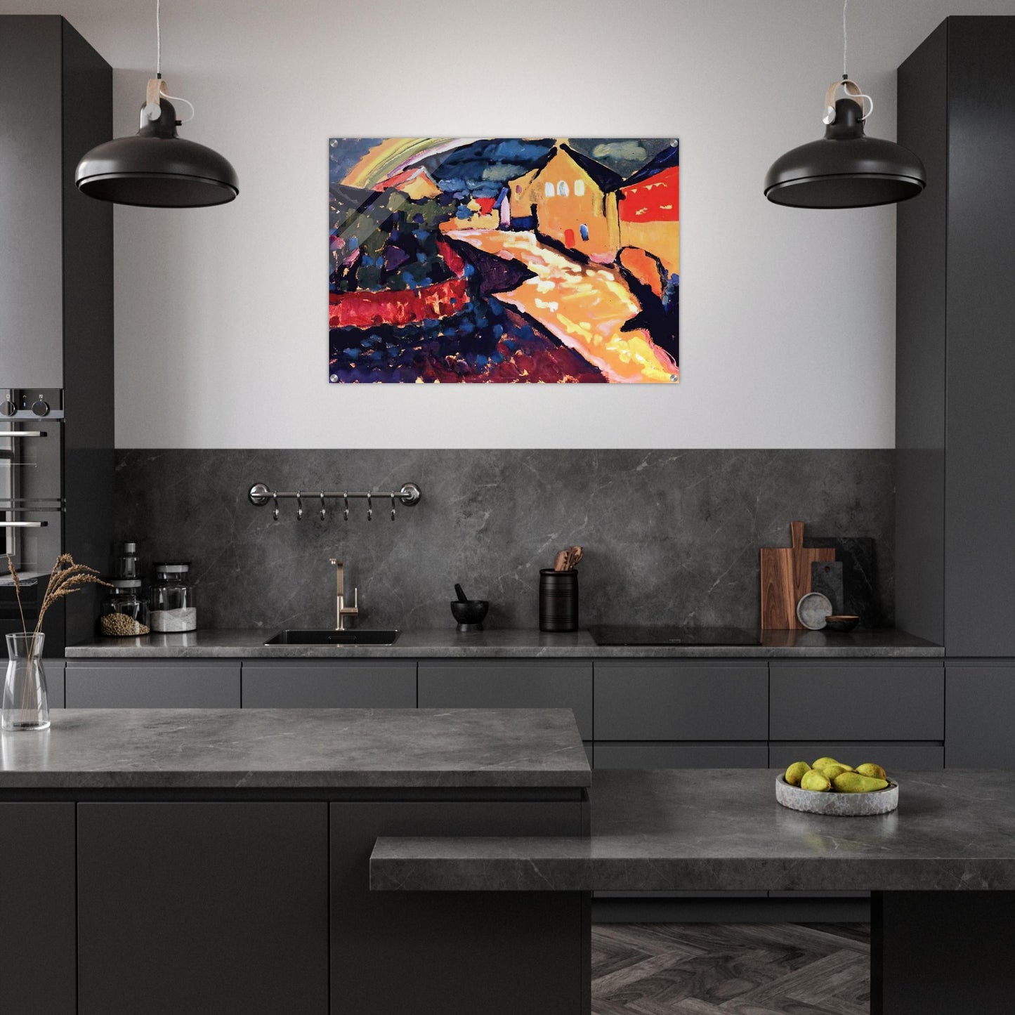 MURNAU WITH RAINBOW 1909 - Wassily Kandinsky Acrylic Print - 70x100 cm / 28x40″ inches