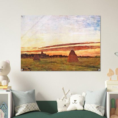 Haystacks at Chailly - claude monet Acrylic Print - 70x100 cm / 28x40″ inches