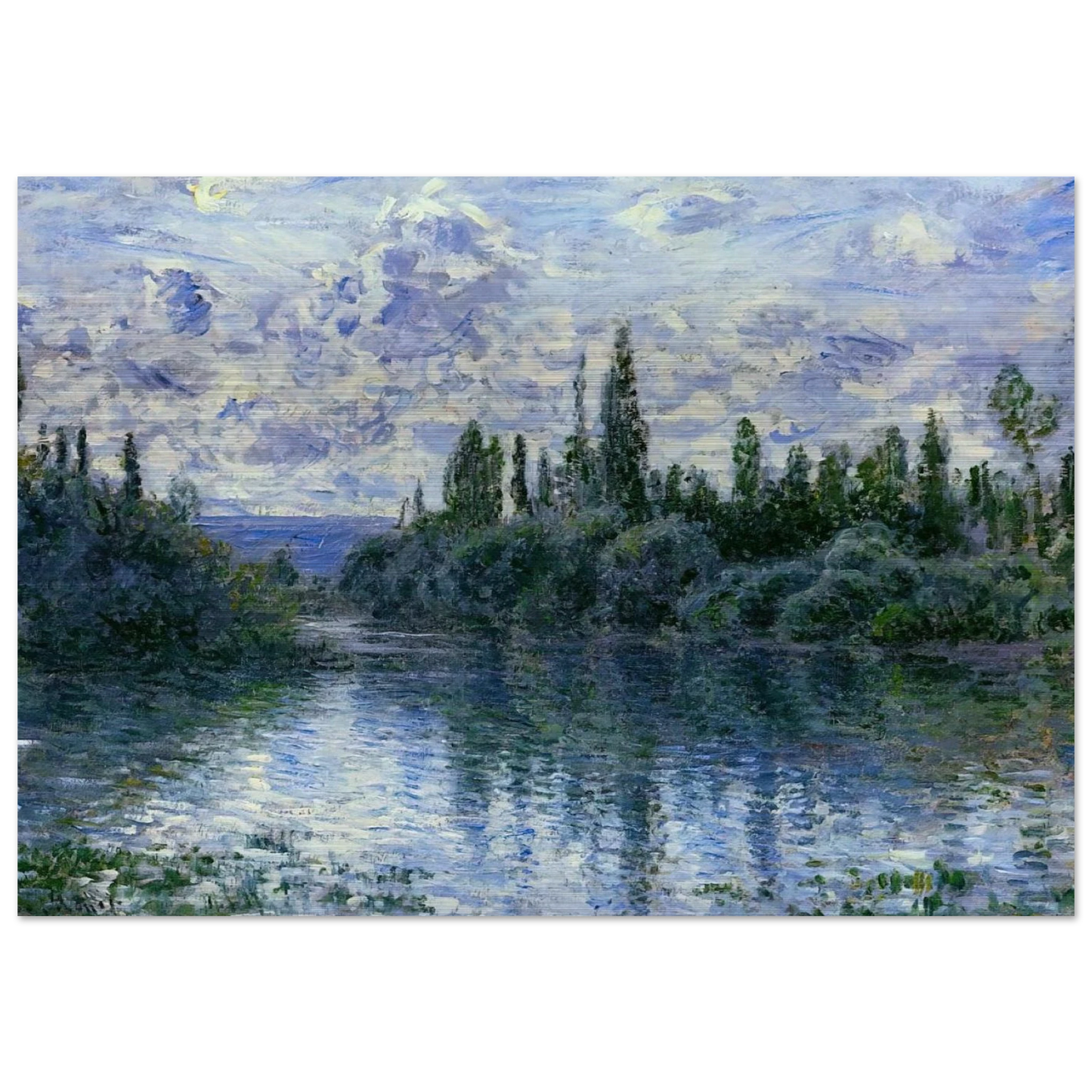 Arm of the Seine near Vetheuil - claude monet Brushed Aluminum Print - 70x100 cm / 28x40 inches | claude monet Aluminum Print | claude monet Prints