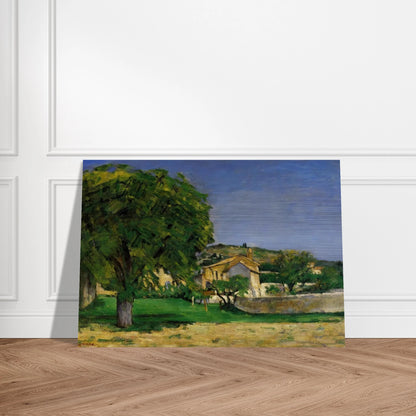 Chestnut Trees and Farmstead of Jas de Bouffin - Paul Cézanne Brushed Aluminum Print - 70x100 cm / 28x40 inches | Paul Cézanne Aluminum Print | Paul Cézanne Prints