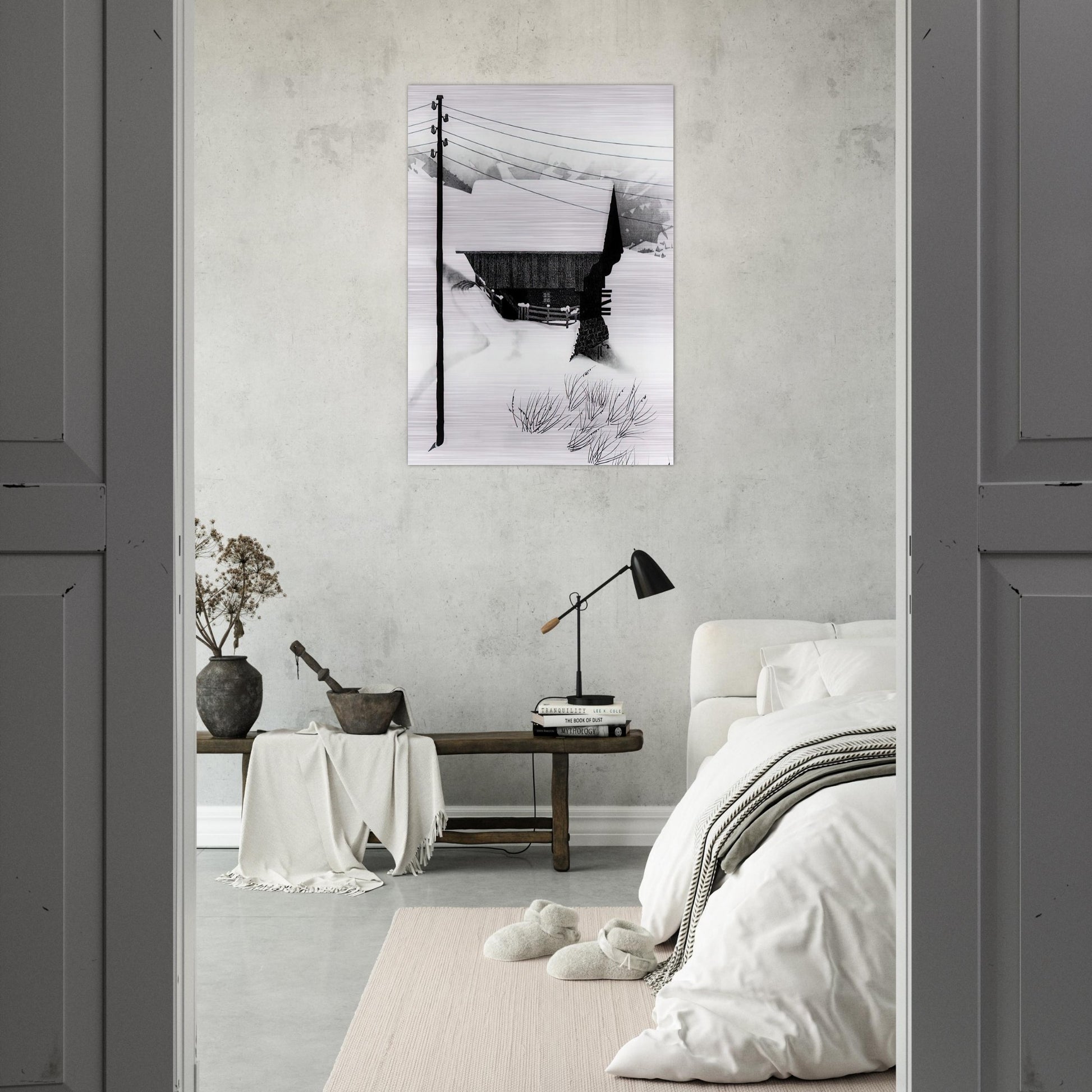 SNOW - MC Escher Brushed Aluminum Print - 70x100 cm / 28x40 inches | MC Escher Aluminum Print | MC Escher Prints