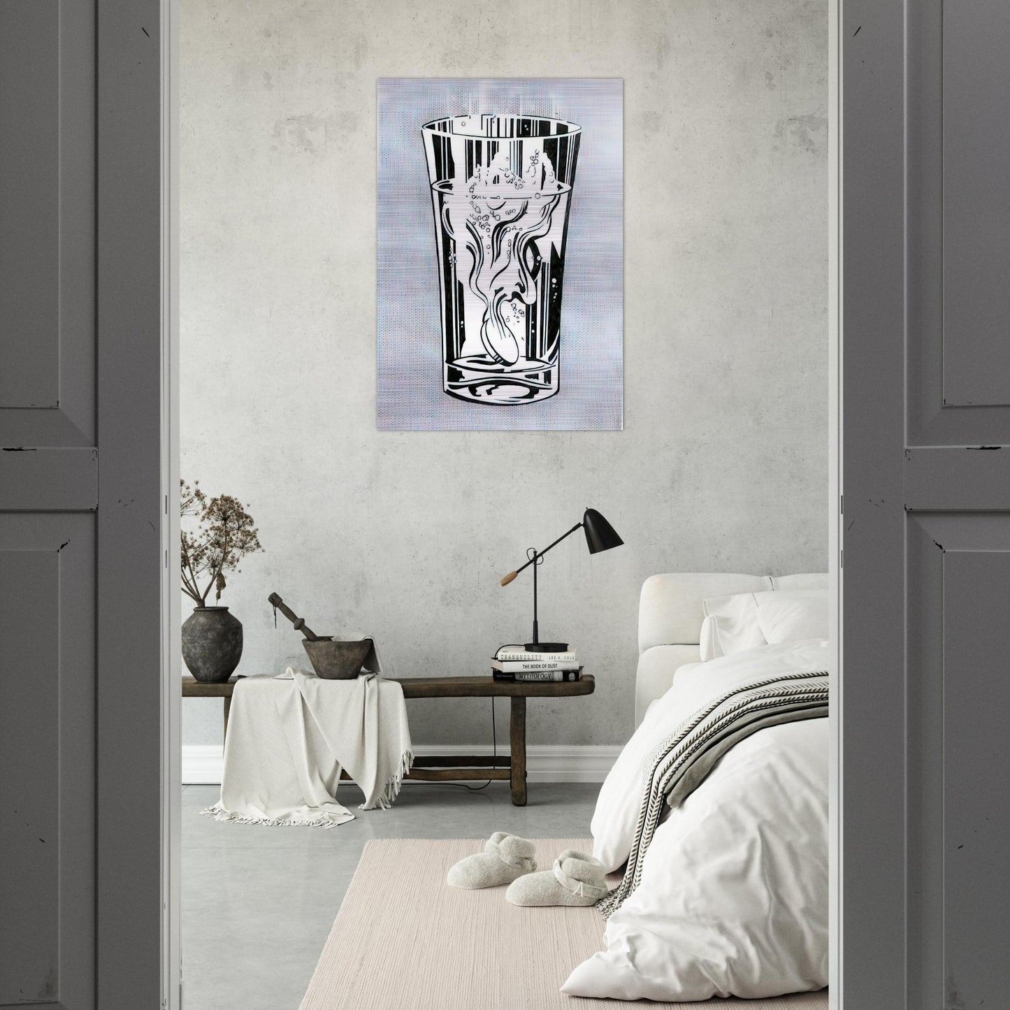 ALKA SELTZER 1966 - Roy Lichtenstein Brushed Aluminum Print - 70x100 cm / 28x40 inches | Roy Lichtenstein Aluminum Print | Roy Lichtenstein Prints