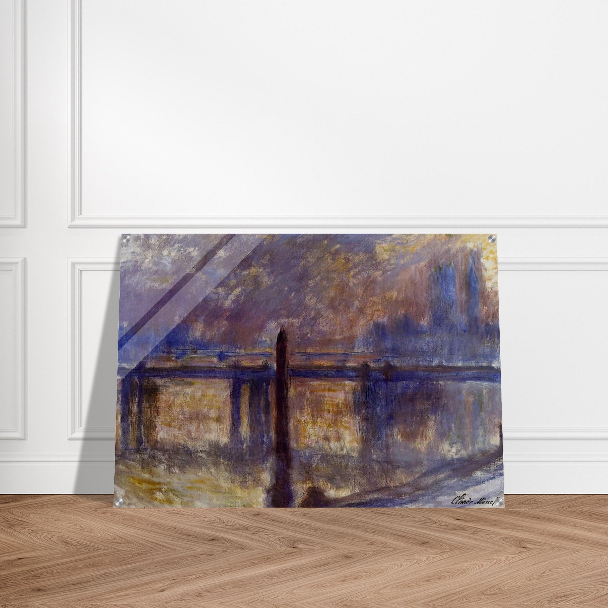 Charing Cross Bridge, Cleopatra's Needle - claude monet Acrylic Print - 70x100 cm / 28x40″ inches