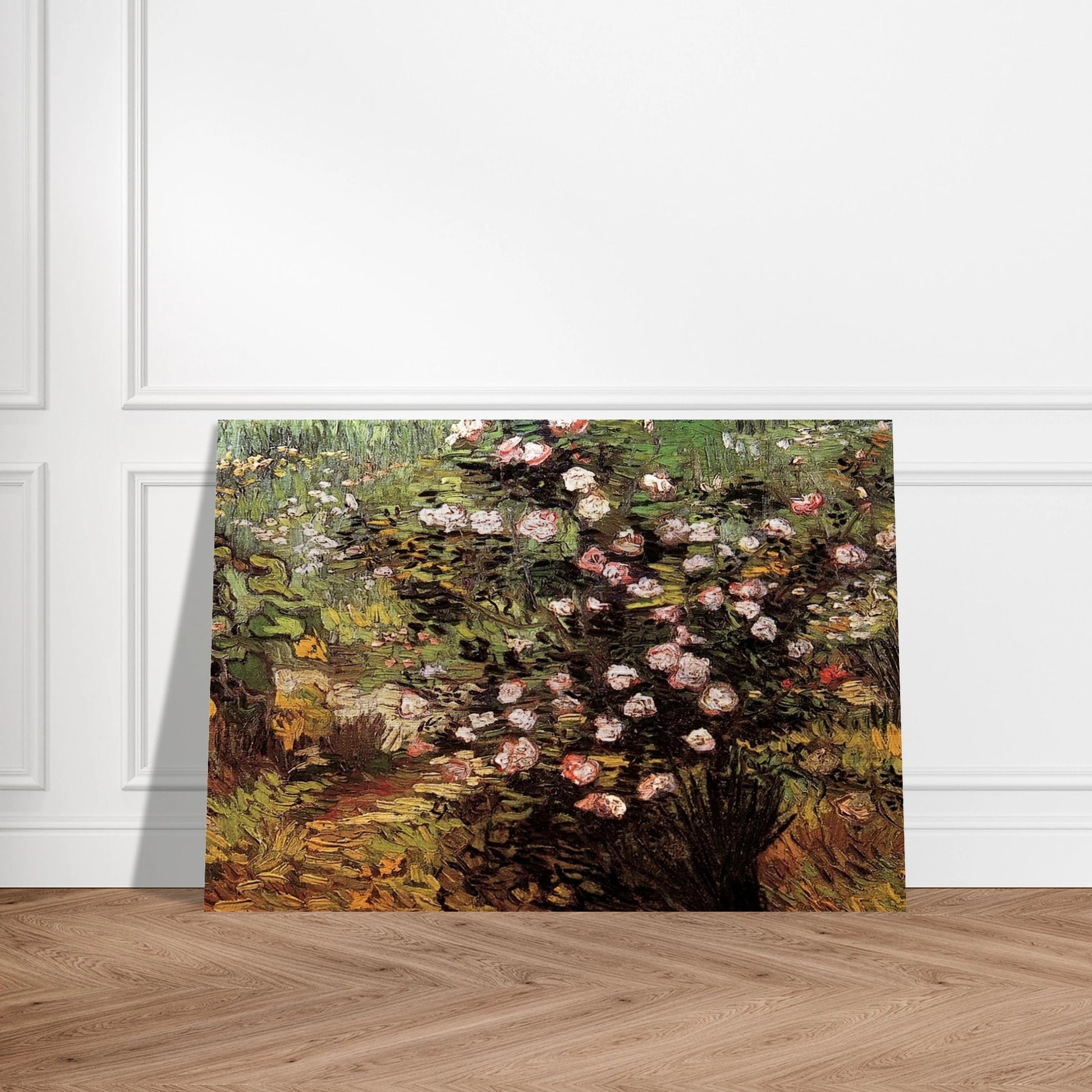 Rosebush in Blossom - Vincent van Gogh Brushed Aluminum Print - 70x100 cm / 28x40 inches | Vincent van Gogh Aluminum Print | Vincent van Gogh Prints