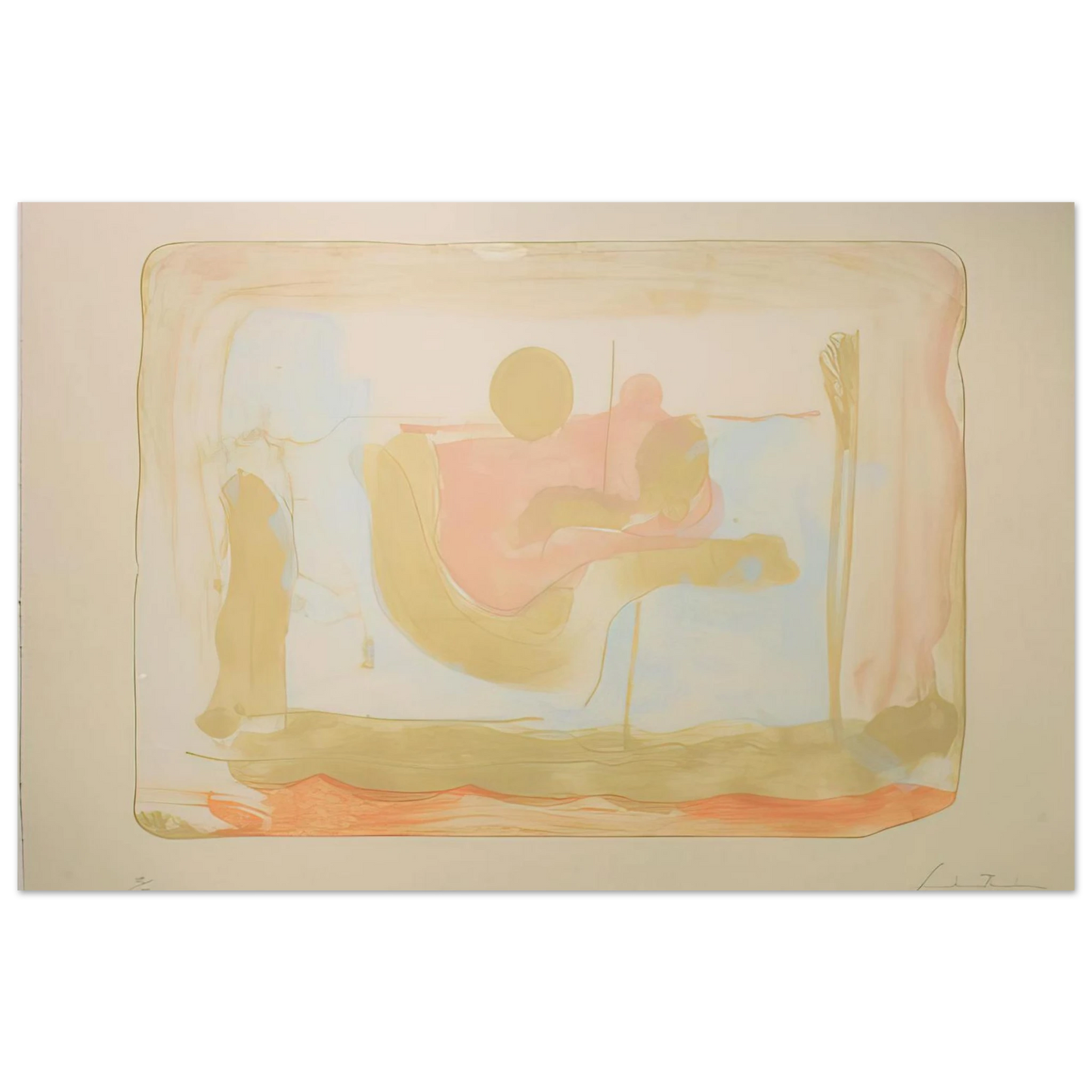 Helen Frankenthaler - Reflections I - 1995 Wall art - 40x50 cm / 16x20 inches - Premium Wooden Framed Poster With Fine Art Paper-canvas - Wood frame