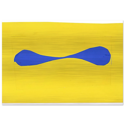 Blue Form on Yellow - Ellsworth Kelly Brushed Aluminum Print - 70x100 cm / 28x40 inches | Ellsworth Kelly Aluminum Print | Ellsworth Kelly Prints