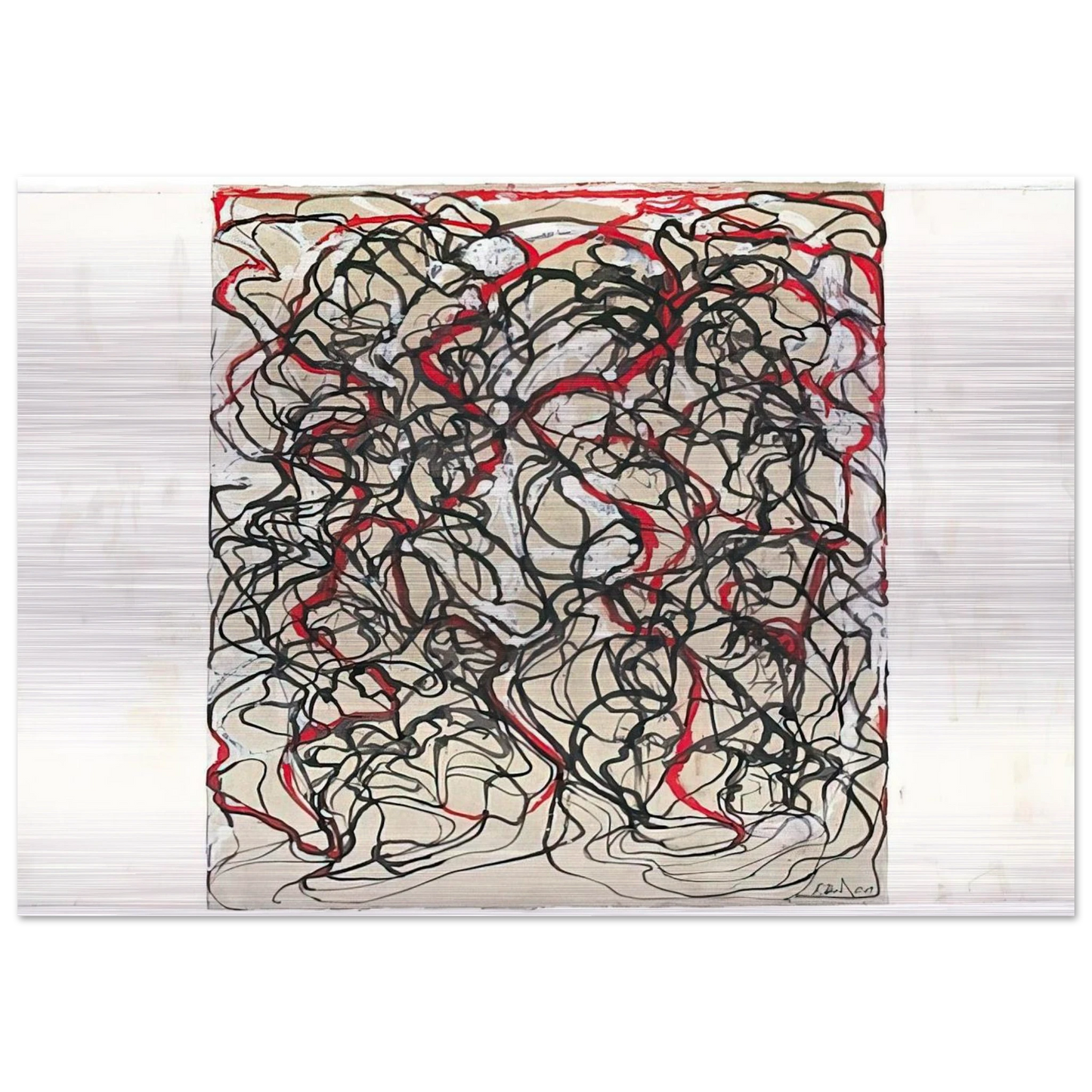 Letter with Red - 2009 - Brice Marden Brushed Aluminum Print - 70x100 cm / 28x40 inches | Brice Marden Aluminum Print | Brice Marden Prints