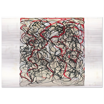 Letter with Red - 2009 - Brice Marden Brushed Aluminum Print - 70x100 cm / 28x40 inches | Brice Marden Aluminum Print | Brice Marden Prints