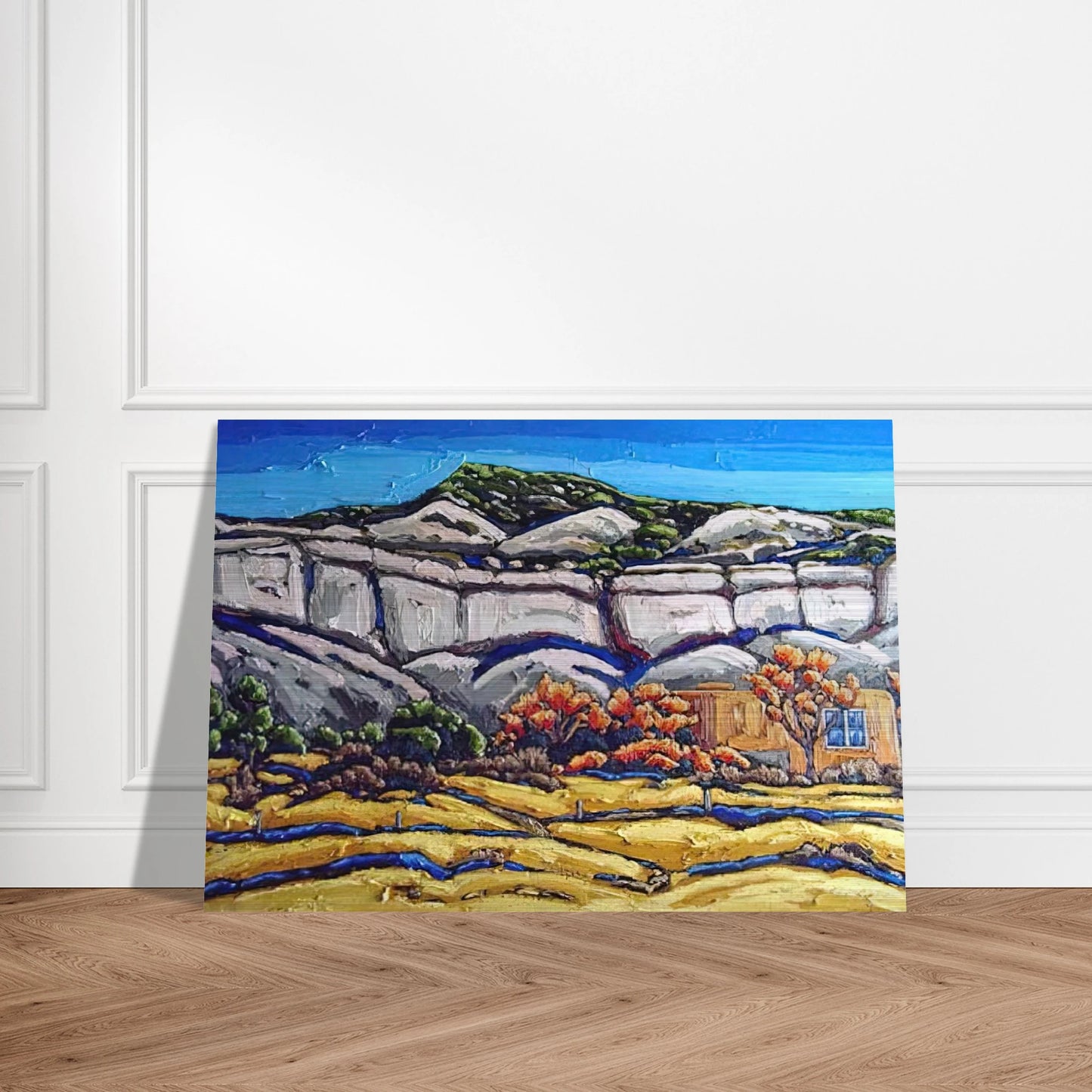 Ghost Ranch Painting - Georgia O'Keeffe Brushed Aluminum Print - 70x100 cm / 28x40 inches | Georgia O'Keeffe Aluminum Print | Georgia O'Keeffe Prints