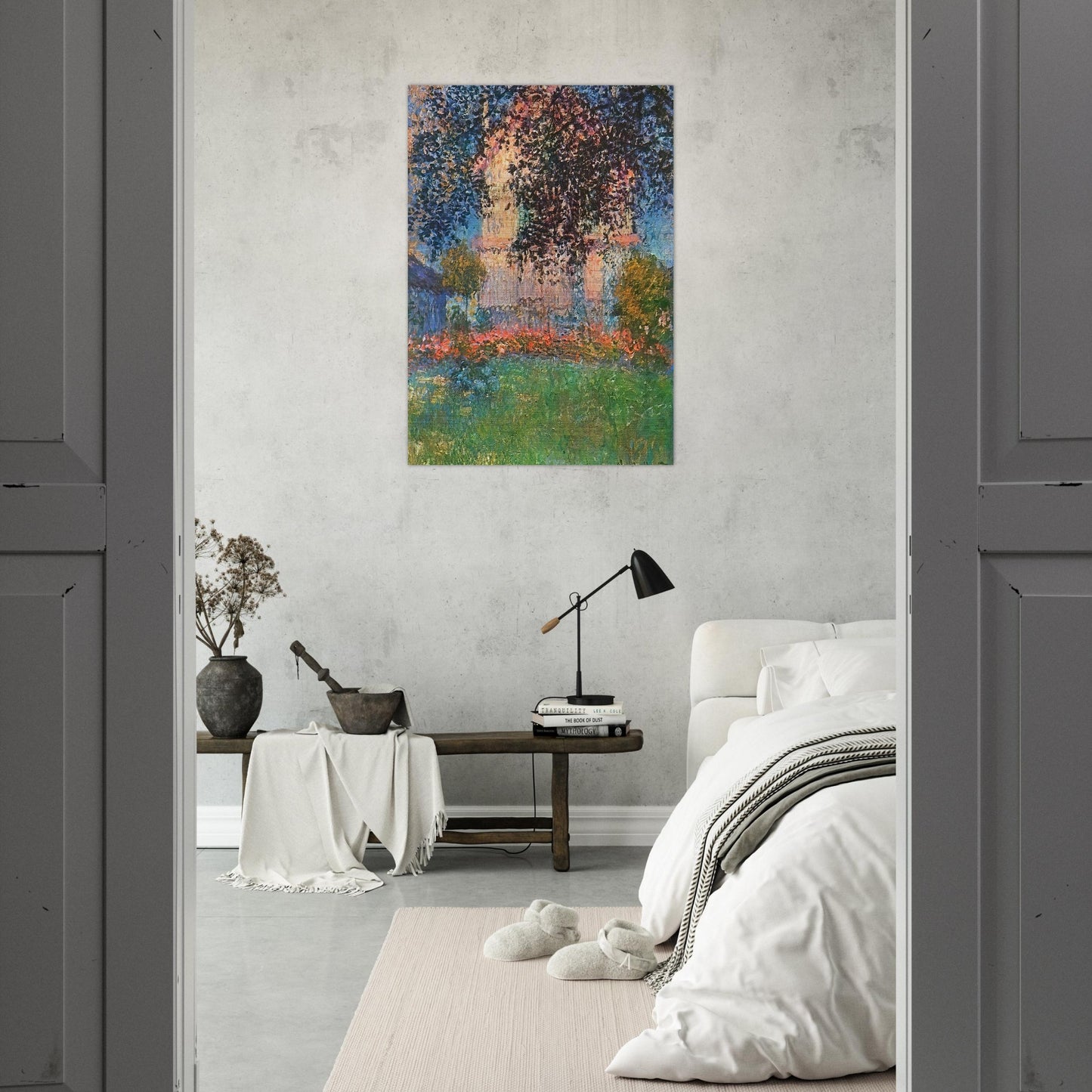 The Artist's House in Argenteuil - claude monet Brushed Aluminum Print - 70x100 cm / 28x40 inches | claude monet Aluminum Print | claude monet Prints