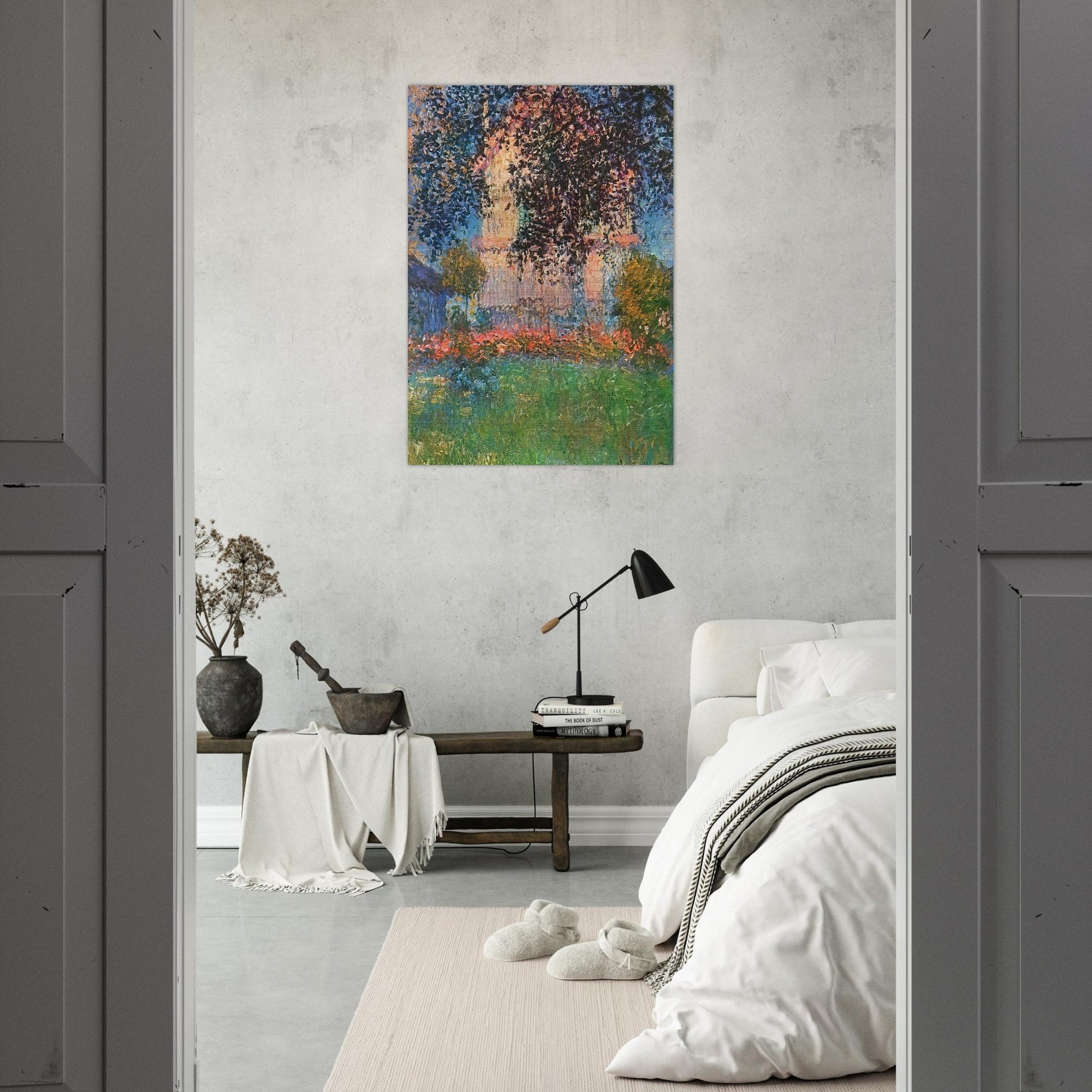 The Artist's House in Argenteuil - claude monet Brushed Aluminum Print - 70x100 cm / 28x40 inches | claude monet Aluminum Print | claude monet Prints